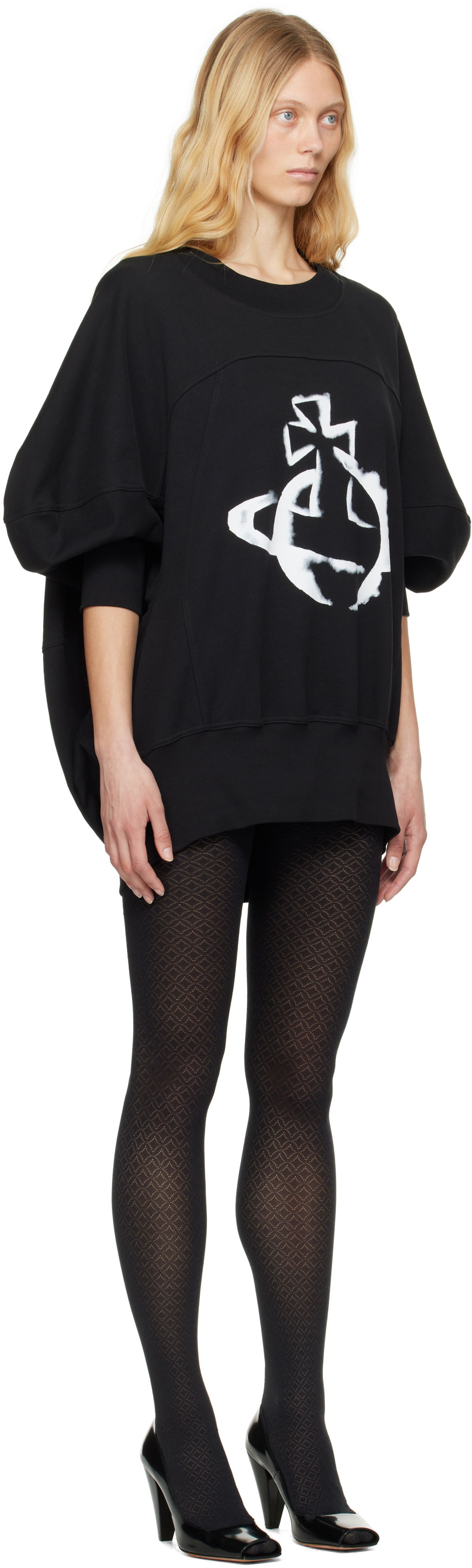Sveter Vivienne Westwood Vivienne Westwood Stencil Orb Overhead Sweat Minidress Čierna | 1I01000X-J006O-, 1