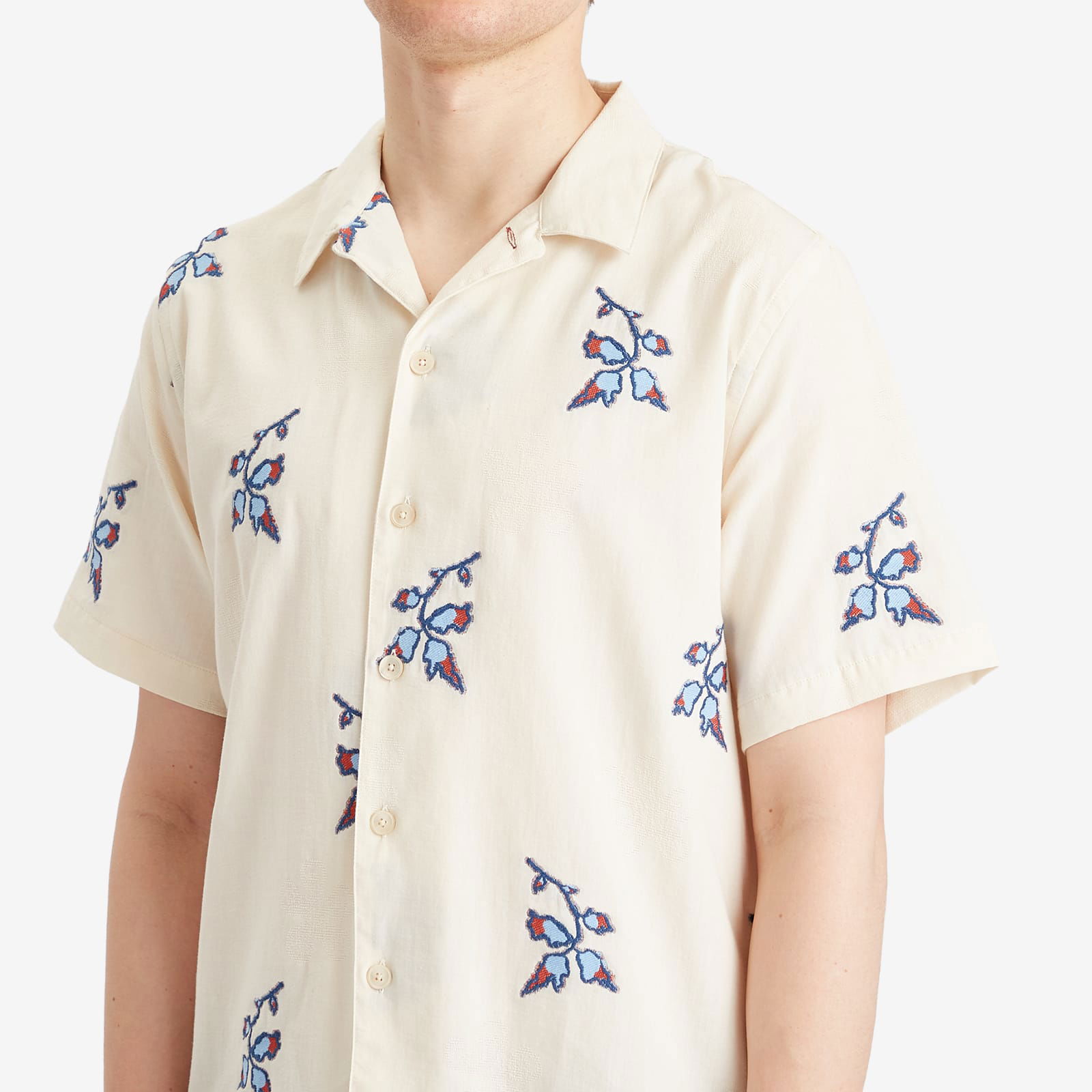 Paul Smith Flower Embroidered Vacation Shirt, Size Large