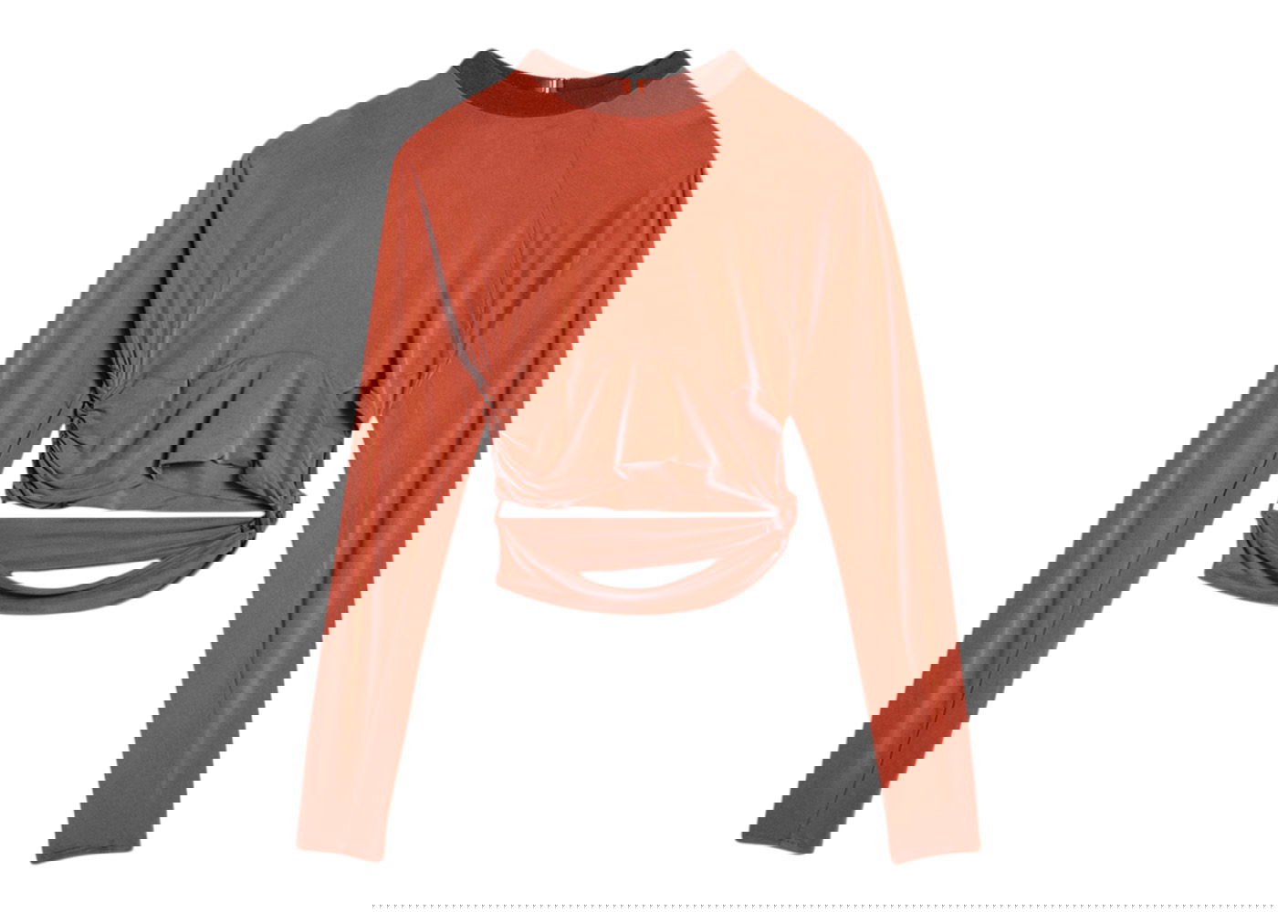 Crop Top Jacquemus Le Espelho Knotted Cut-Out Červená | 231JS120-2307-470, 0