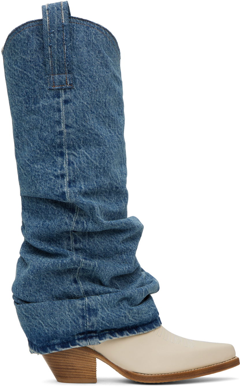 Oblečenie R13 R13 Mid Cowboy Denim Sleeve Boots Modrá | R13S0107-DEN, 0