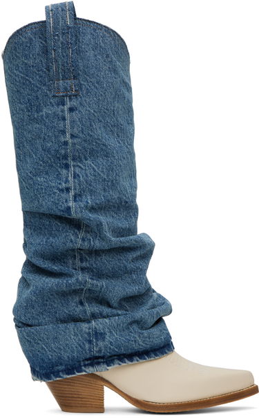 Oblečenie R13 R13 Mid Cowboy Denim Sleeve Boots Modrá | R13S0107-DEN, 0