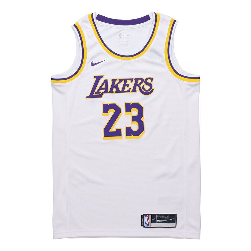 Dres Nike LA Lakers 23 Lebron James Association Swingman Jersey Biela | CW3595-101