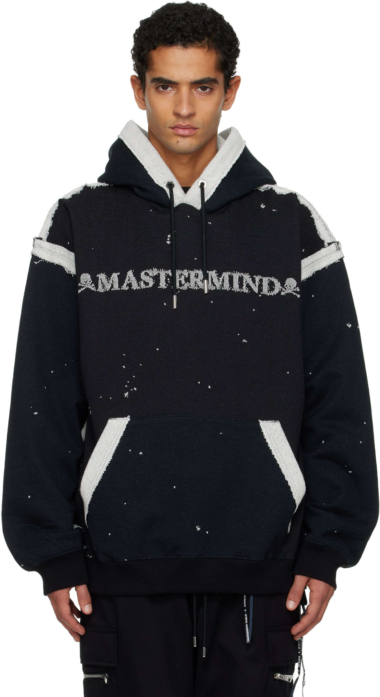 Mikina Mastermind WORLD MASTERMIND WORLD Cut-Off Hoodie Čierna | MW25S15-SW005-001, 0