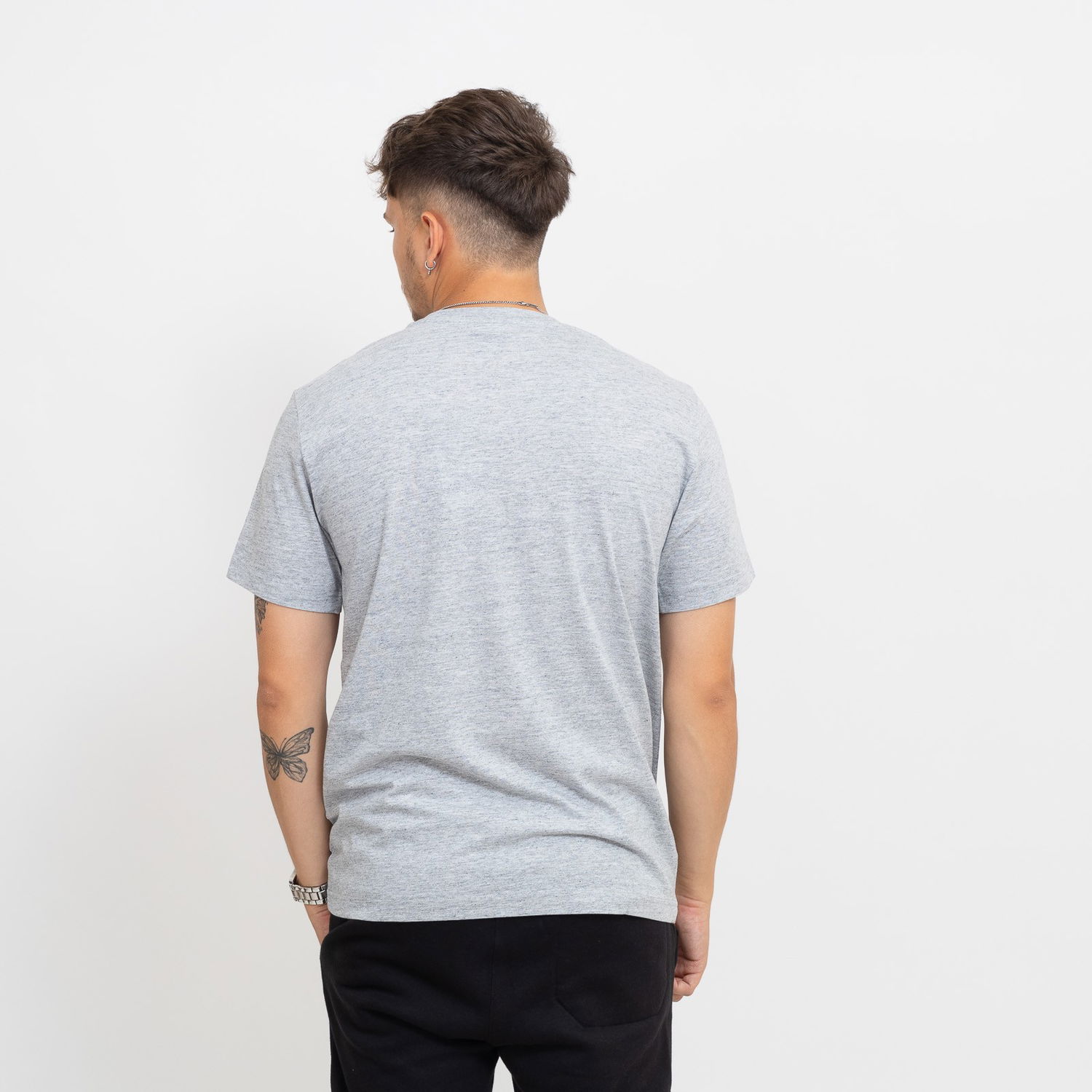 Tričko Champion Script Logo Crewneck T-Shirt Šedá | 219206-EM021, 1