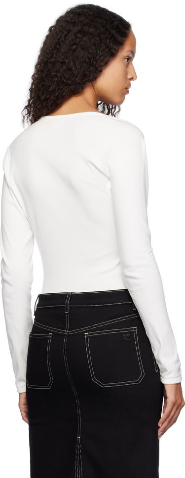 Tričko Courrèges Slash Neck Long Sleeve Top Biela | 424JTS158JS0070, 2