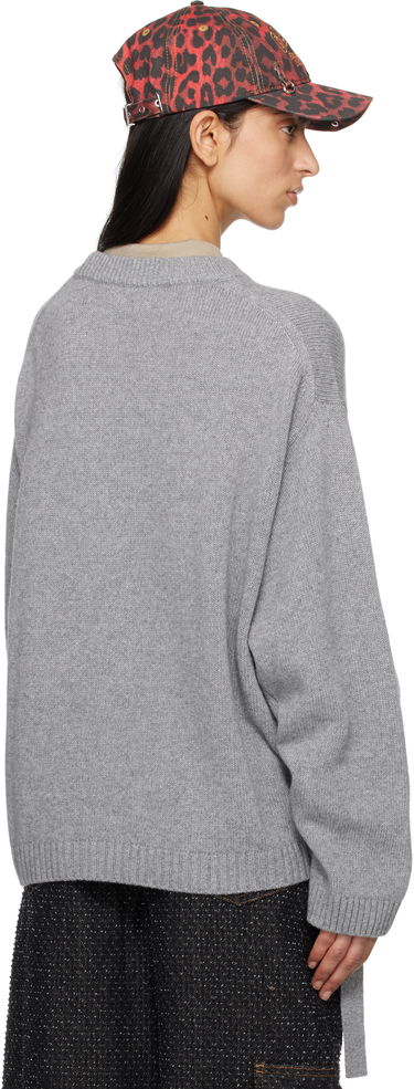 Sveter GANNI GANNI Future Mixed Wool Oversized Sweater Šedá | K2488, 2