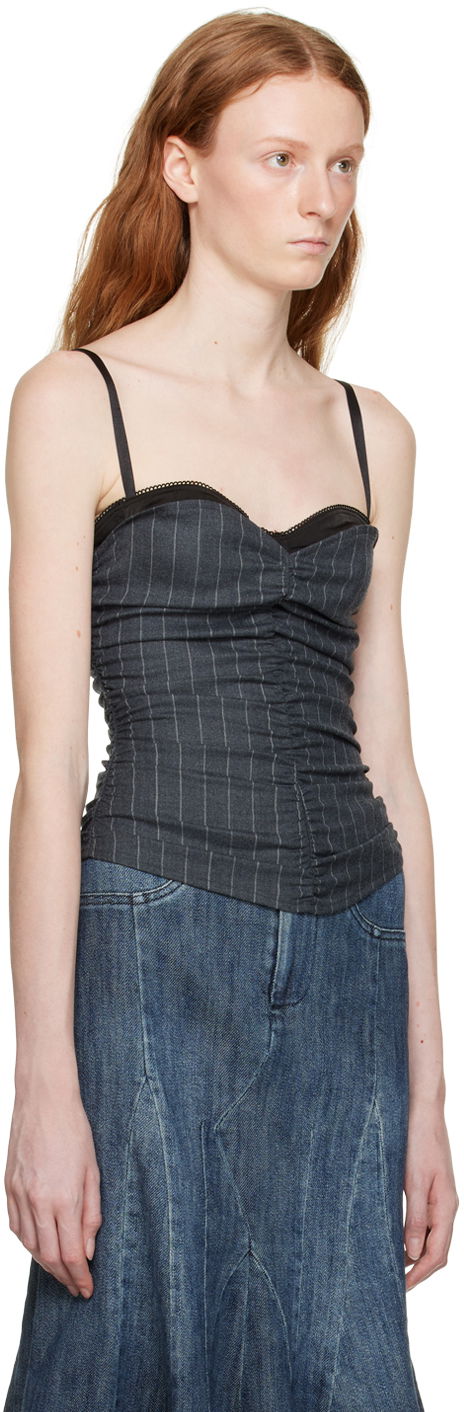 Tielko Miaou Miaou Renzo Pinstriped Tank Top Šedá | 7064PSWBRI, 1