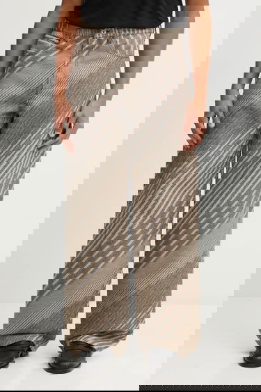 Nohavice KENZO Wool Blend Diagonal Stripe Turn Up Wide Fit Pants Rôznofarebný | FF65PA3839IO, 0