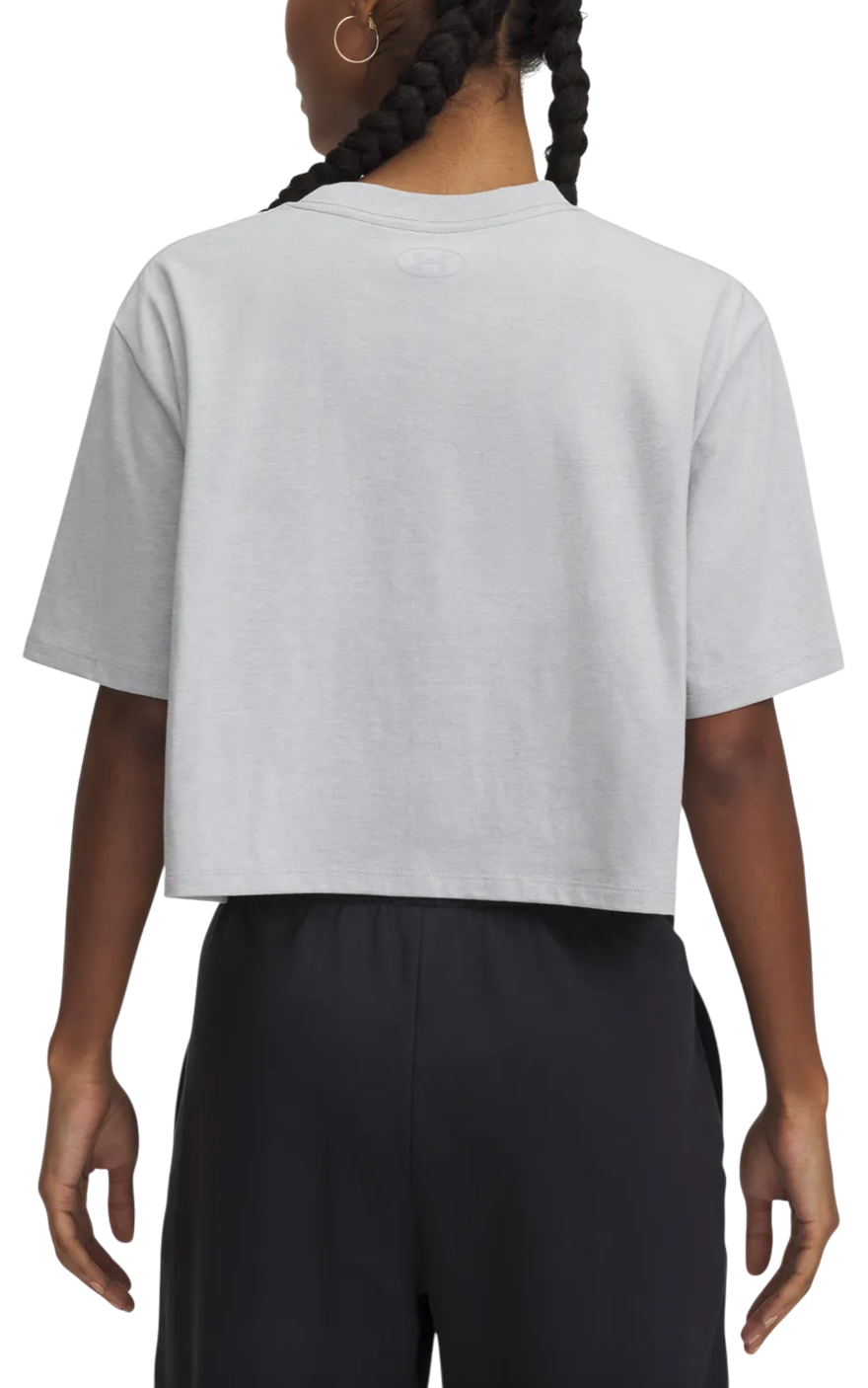 Crop Top Under Armour Rival Short Sleeve Crop Top Šedá | 1389721-011, 1