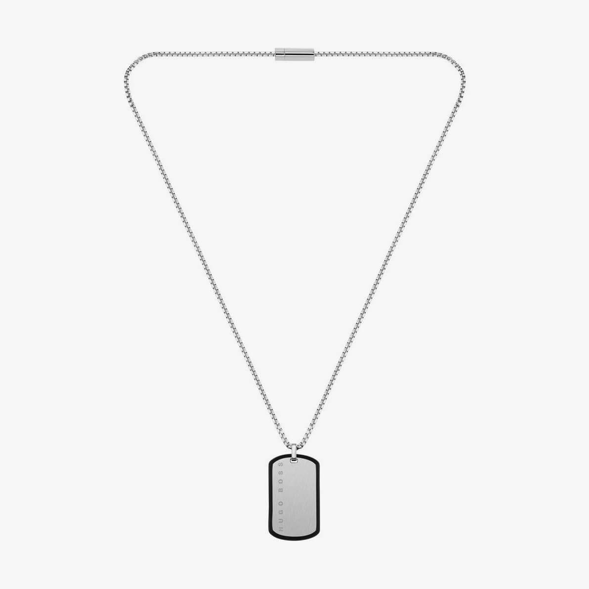 Náhrdelník BOSS Dog Tag Necklace Metalická | 1580050, 1