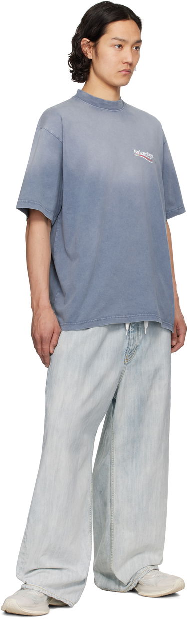 Tričko Balenciaga Balenciaga Political Campaign Medium Fit T-Shirt Modrá | 764235TIV52, 3