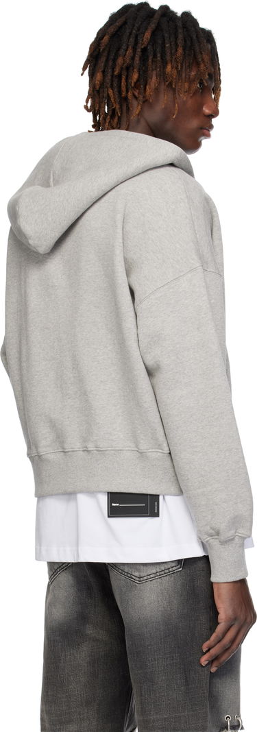 Mikina We11done We11done Logo Zip-Up Cropped Hoodie Šedá | WD-TJ0-25-815-U-MG, 2