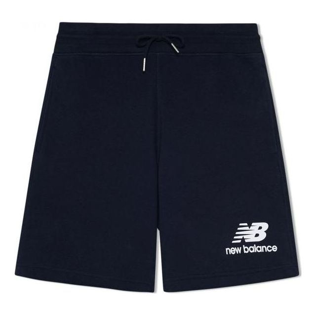 Šortky New Balance Essentials Stacked Logo Shorts Navy | AMS03558-ECL