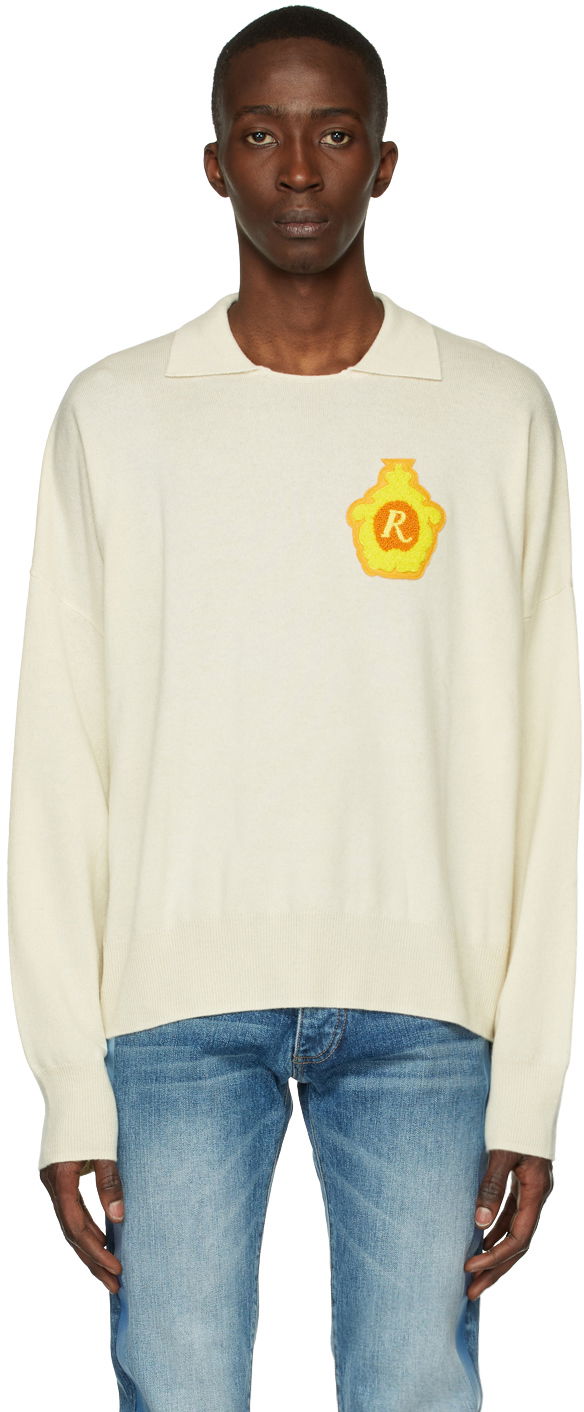 Sveter Rhude Classic Polo Sweater Biela | RHSS22SW04037196, 0