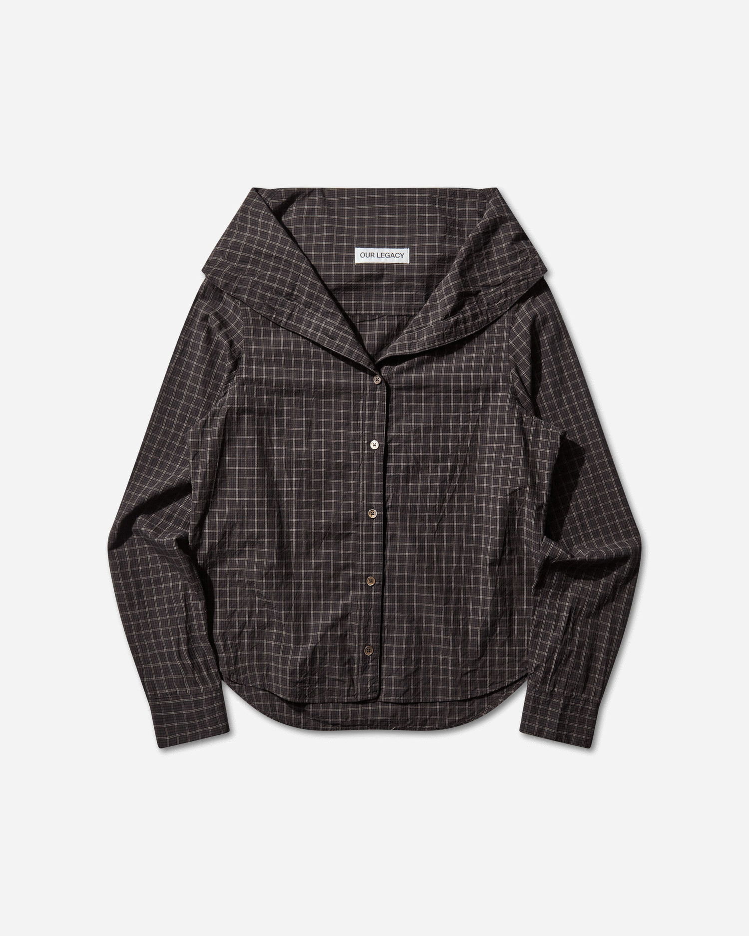 Košeľa OUR LEGACY Kaonashi Layered Collar Faux Lumberjack Check Shirt Hnedá | W4252KB 001, 1