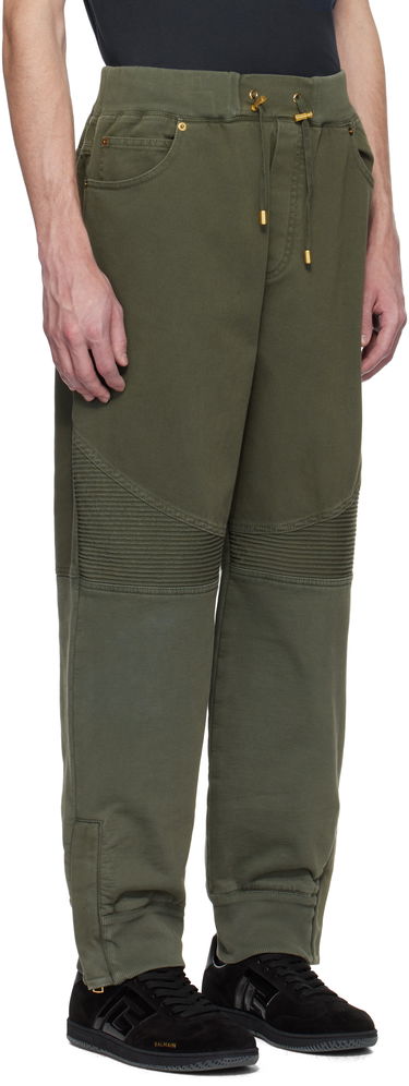 Tepláky Balmain Balmain Loose-Fit Denim & Jersey Trousers Zelené | EH1MD045DF43, 1