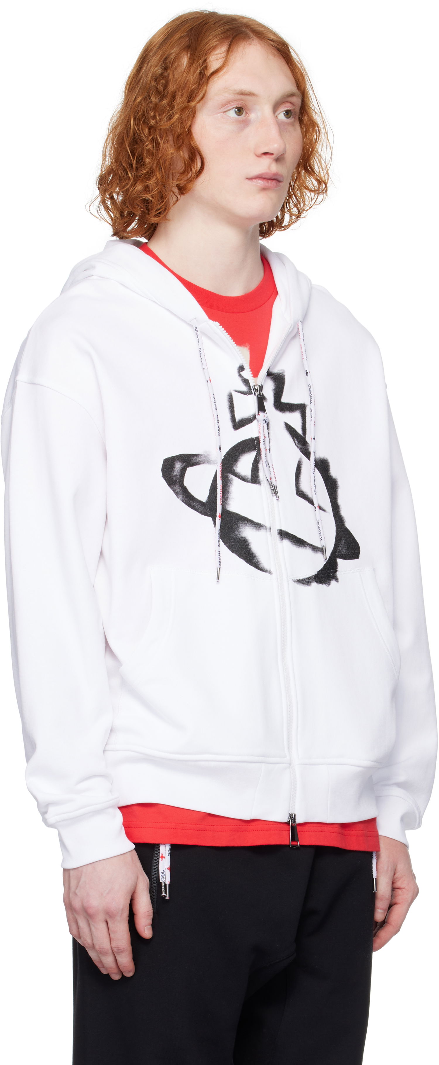 Mikina Vivienne Westwood Vivienne Westwood Stencil Orb Zip Hoodie Biela | 2I01000I-J006O-, 1