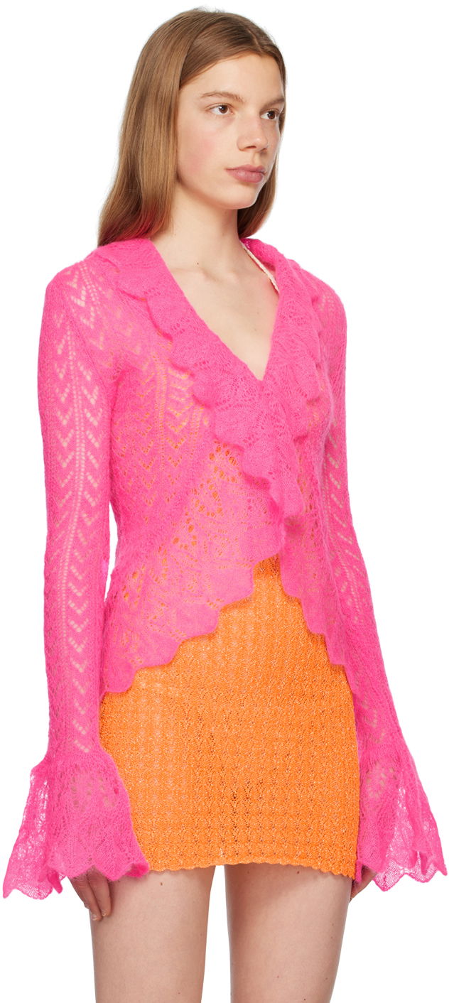 Sveter ERL Pink Ruffled Cardigan Ružová | ERL06N103, 1