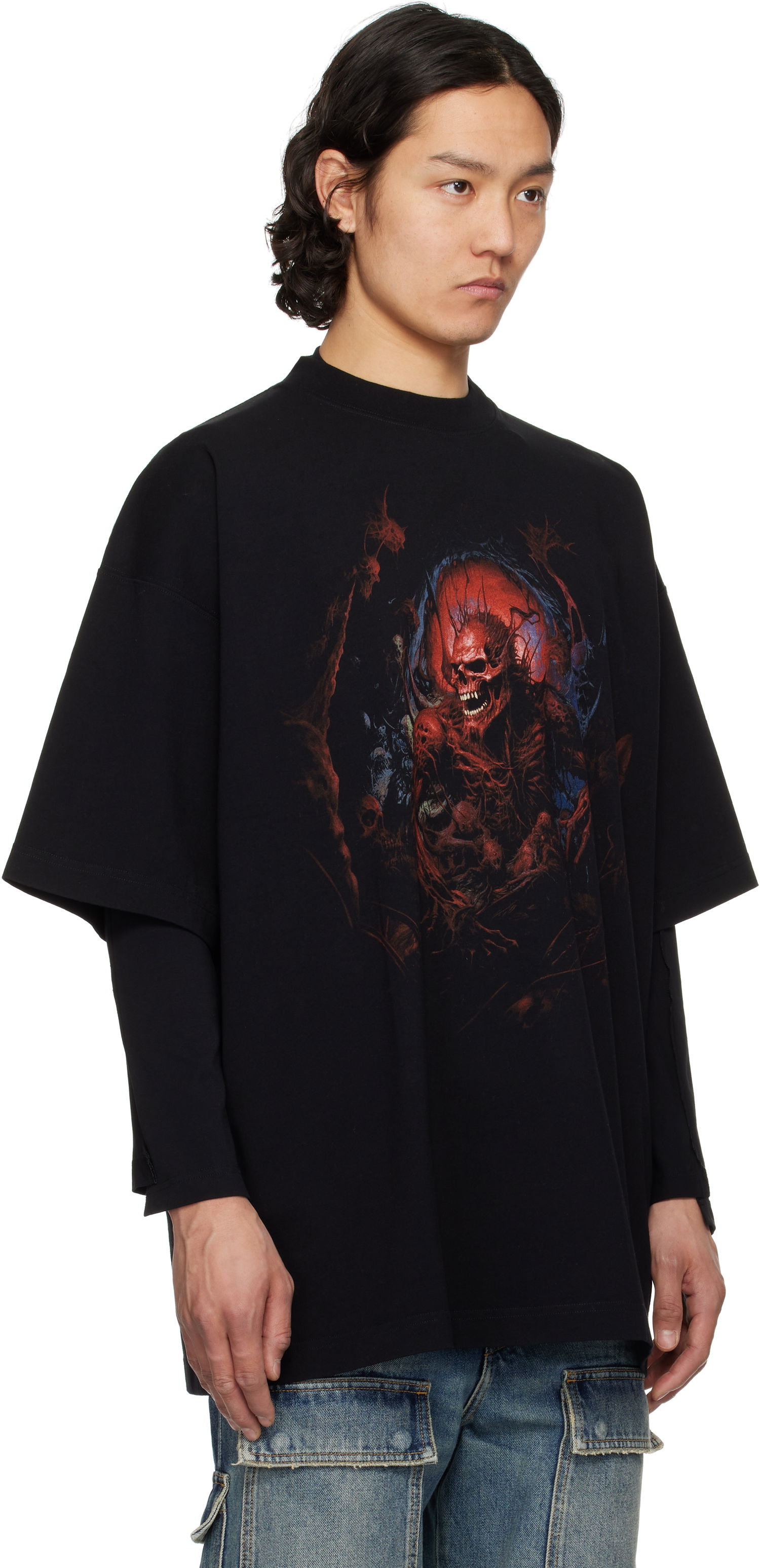 Tričko VETEMENTS Vetements Death Metal Oversized T-Shirt Čierna | UA66TR640BR, 1