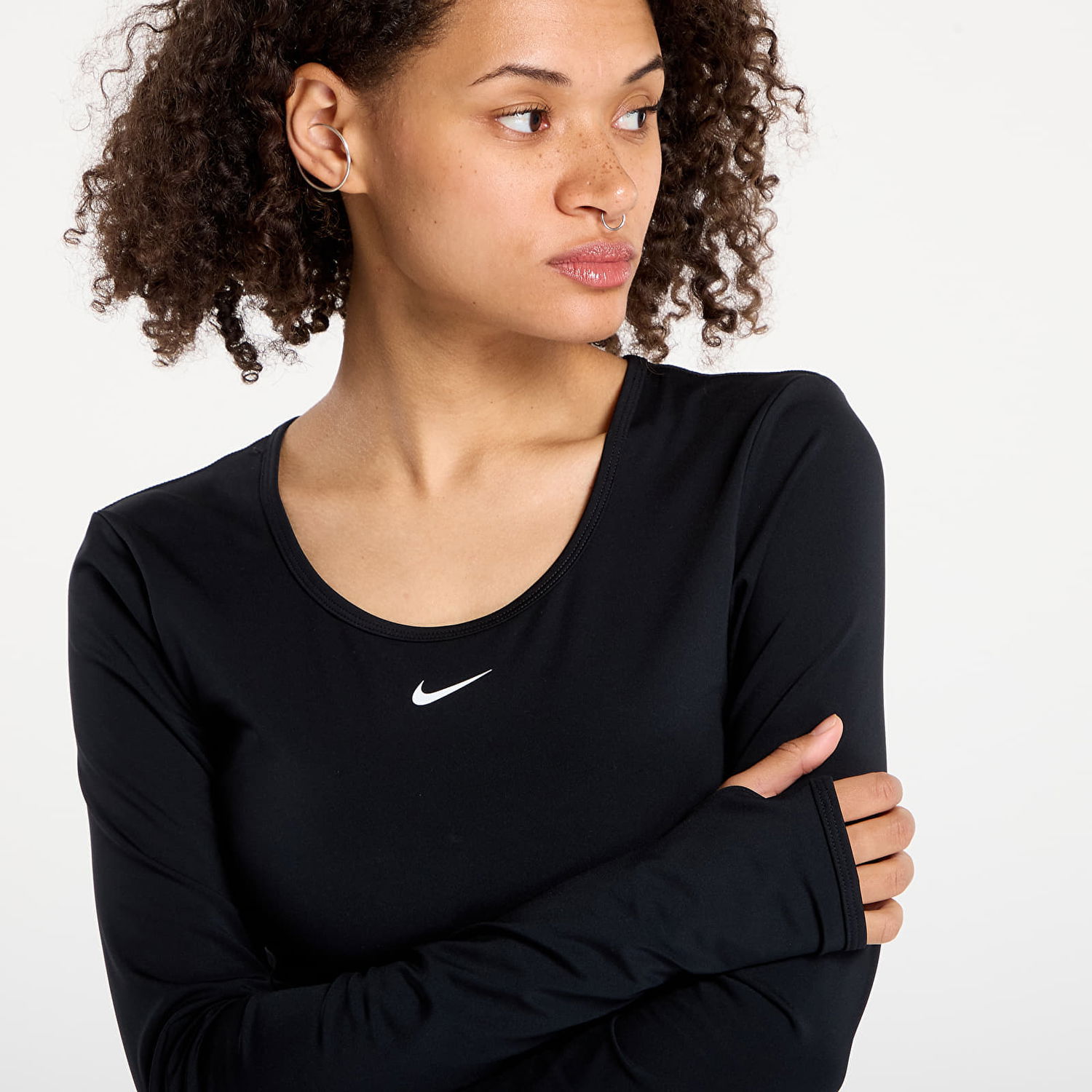 Crop Top Nike Pro Dri-FIT Cropped Long-Sleeve Top Čierna | HV9992-010, 1