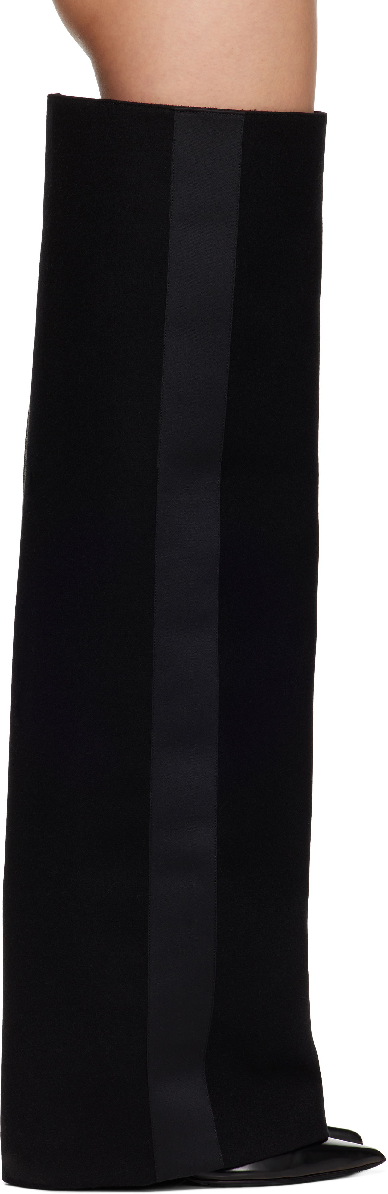 Nohavice sacai Sacai Wool Melton Pants Tall Boots Čierna | 24-07601, 0
