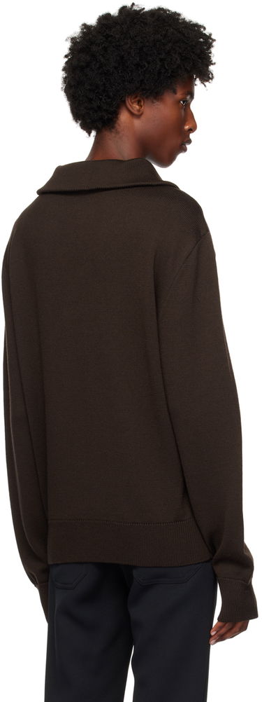 Sveter Courrèges Wool Quarter-Zip Sweater Hnedá | 324MPU171FI0036, 2