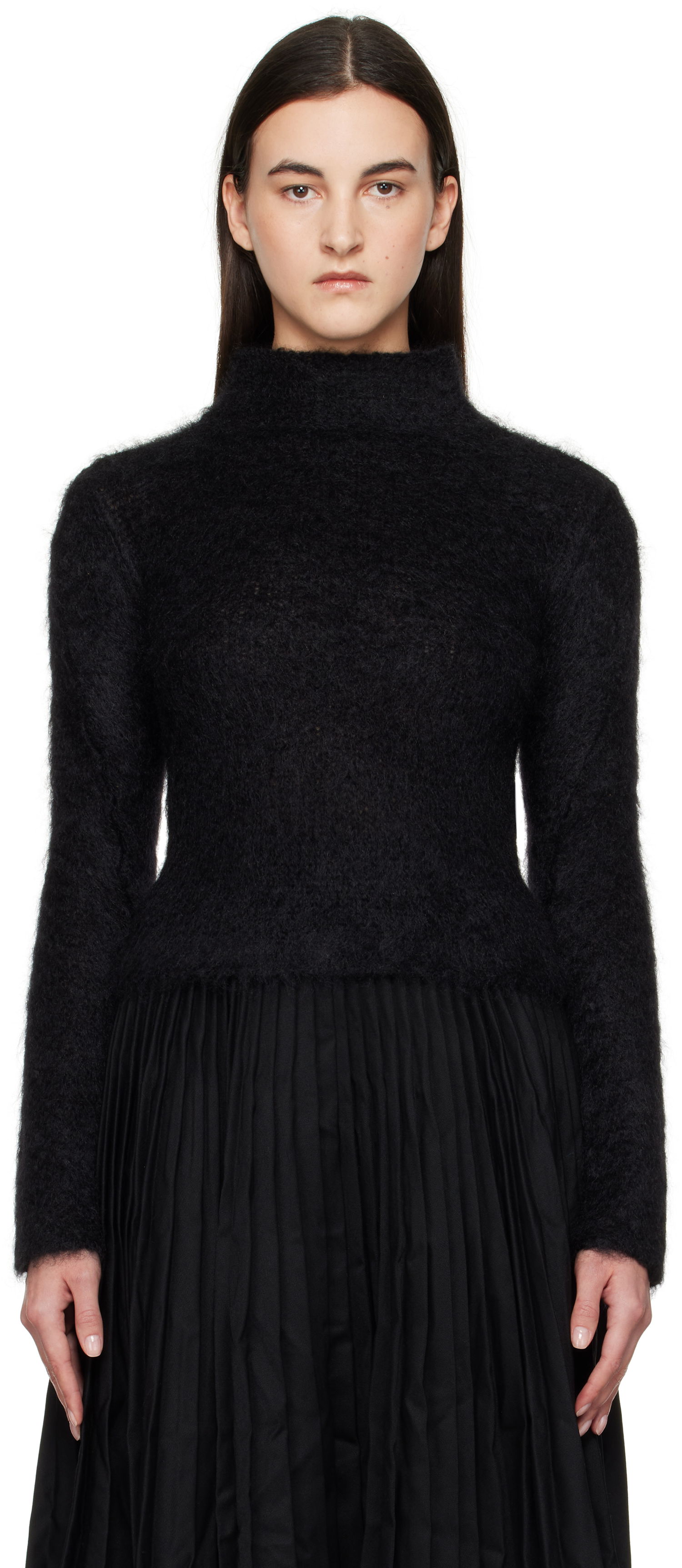 Sveter Marni Marni Brushed Mohair Mock Neck Sweater Čierna | DVMD0180A0 UFU172, 0