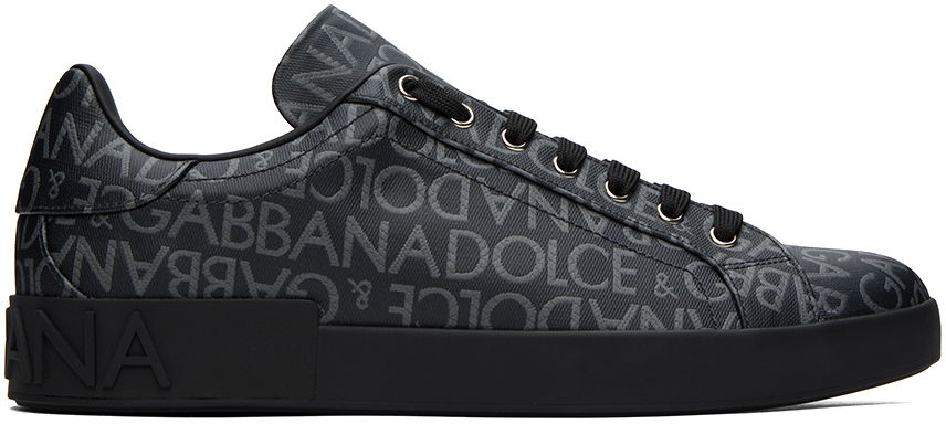 Tenisky a topánky Dolce & Gabbana Black Portofino Sneakers Čierna | CS1772AN237, 0