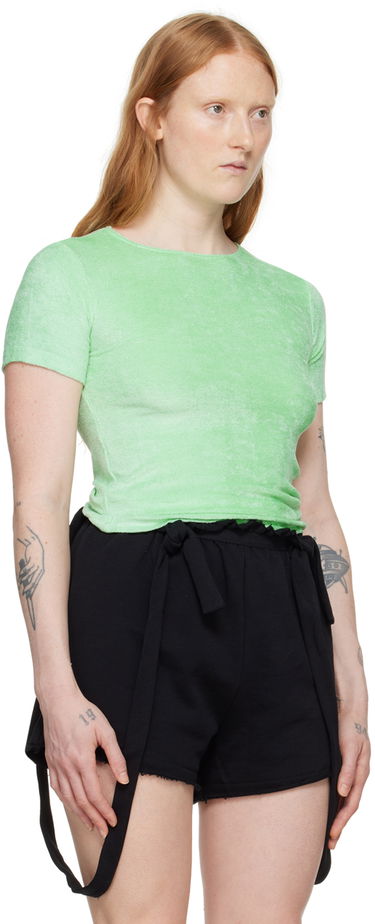 Tričko Baserange Omo Terrycloth Slim-Fit T-Shirt Zelené | TOOT-VE-SU24, 1