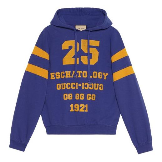 Mikina Gucci SS21 Alphabet Stripe Print Pullover Hoodie Modrá | 655469-XJDHN-4120, 0
