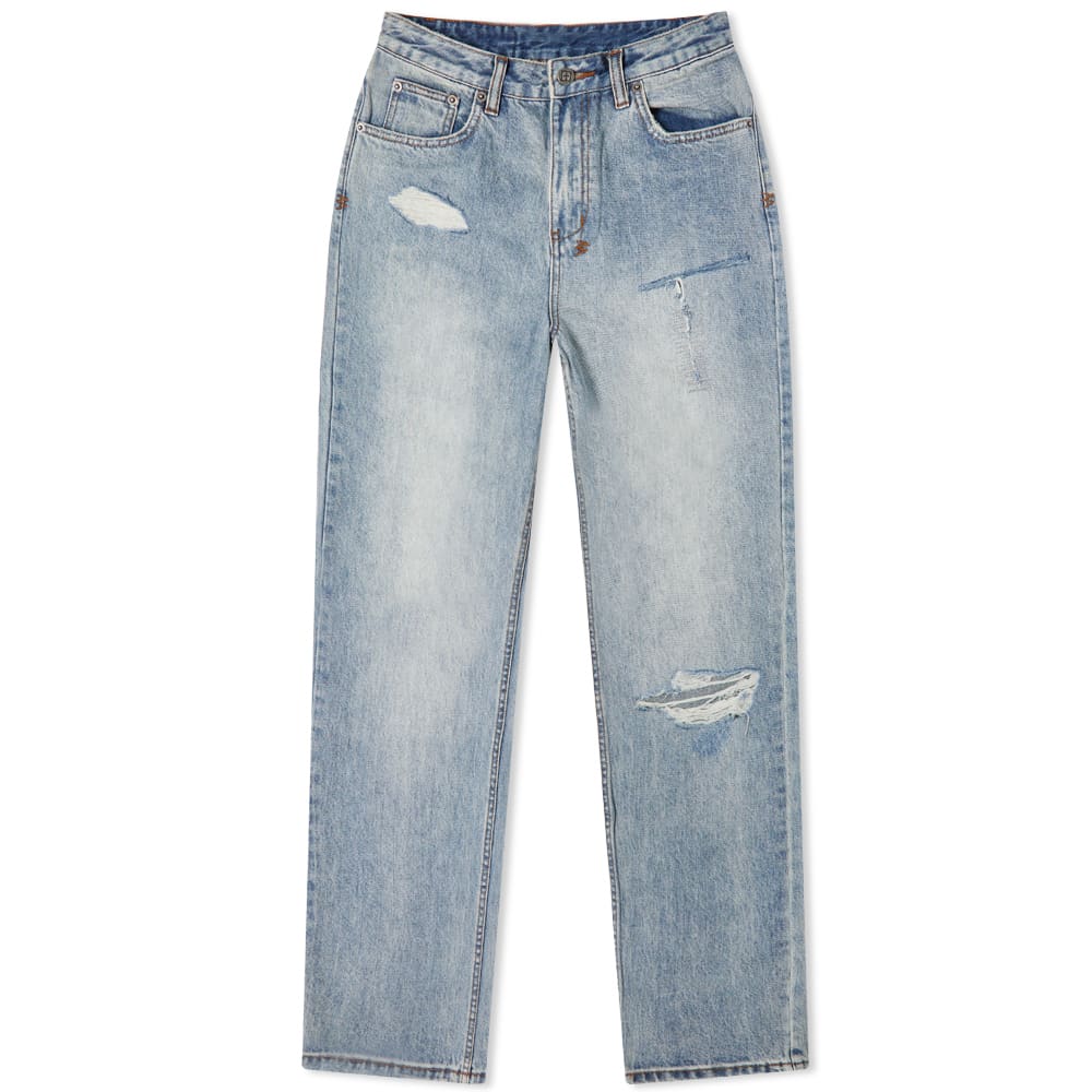 Playback Distressed Relaxed Straight High Rise Jeans