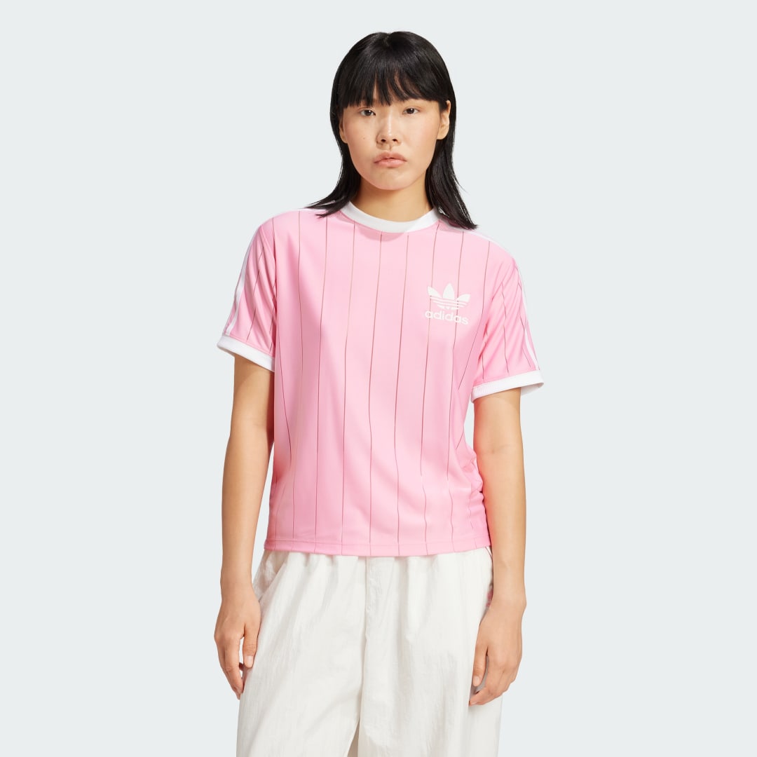 Tričko adidas Performance Adicolor 3-Stripes Pinstripe T-Shirt Ružová | IY7229, 0