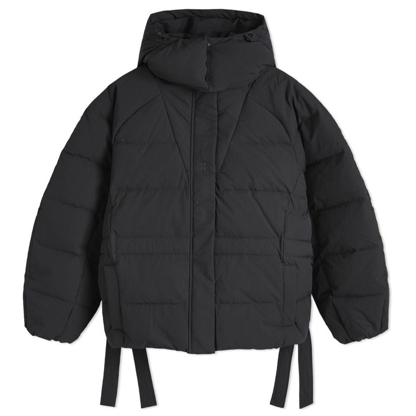 Prešívaná bunda GANNI Tech Seersucker Oversized Puffer Jacket Čierna | F9496-BLACK