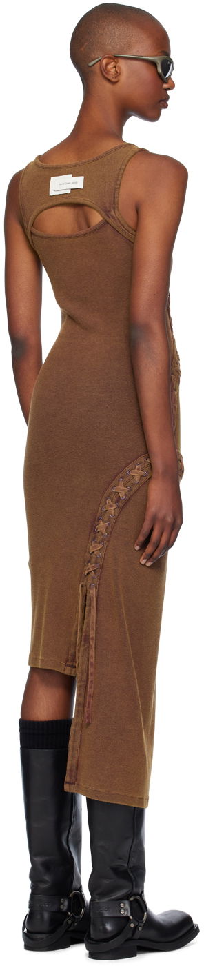 Šaty Feng Chen Wang Feng Chen Wang Lace Knit Midi Dress Hnedá | FWF18DR02C, 2