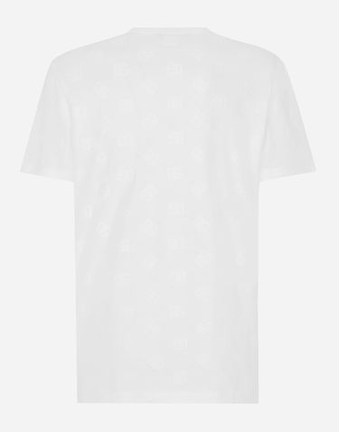 Tričko Dolce & Gabbana Dolce & Gabbana Cotton T-Shirt with All-Over DG Logo Print Biela | G8PT1TG7NWEW0800, 1