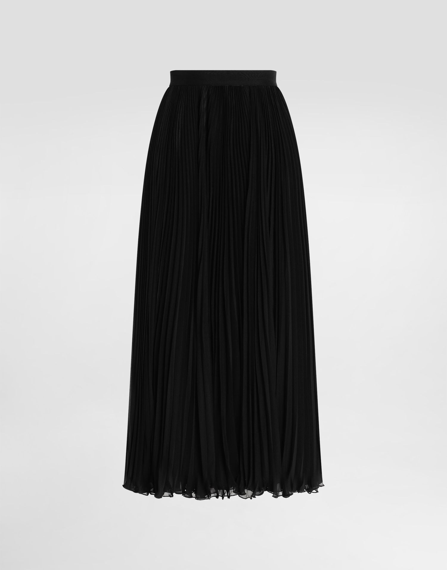Sukňa Dolce & Gabbana Dolce & Gabbana Long Pleated Chiffon Skirt Čierna | F4BCITFUSNWN0000, 0