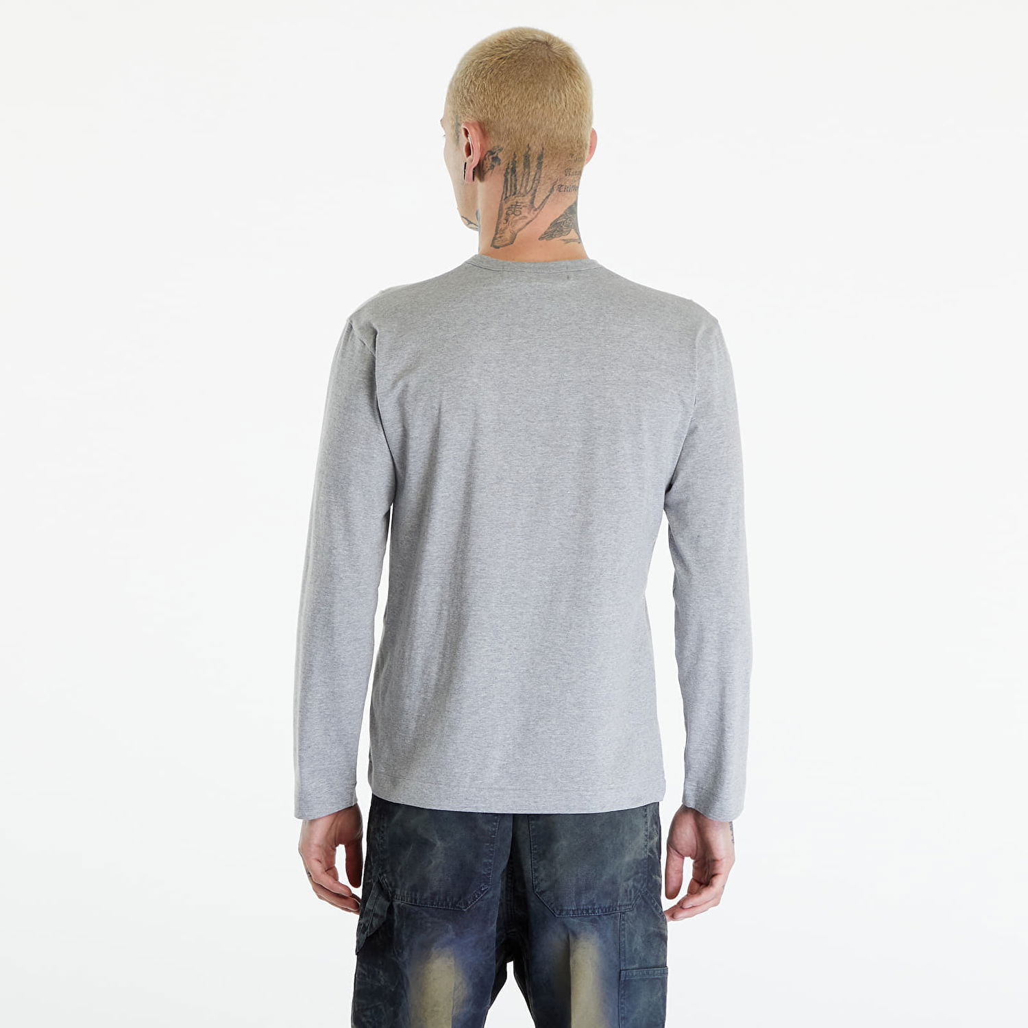 Tričko Comme des Garçons PLAY Long Sleeve Logo Print T-Shirt UNISEX Grey Šedá | AXT339 grey, 1