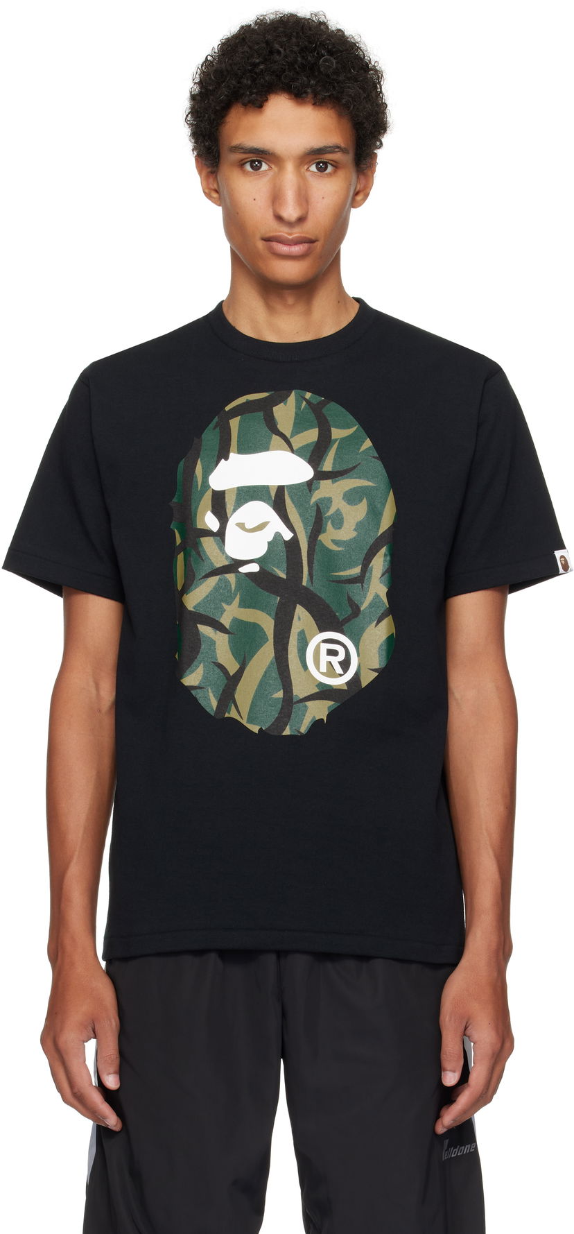 Tričko BAPE Trial Camo Big Ape Head Tee Čierna | 001TEL301034M