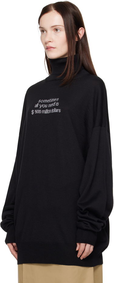 Sveter VETEMENTS VETEMENTS '500 Million Dollars' Turtleneck Sweater Čierna | UA66KN180B, 3