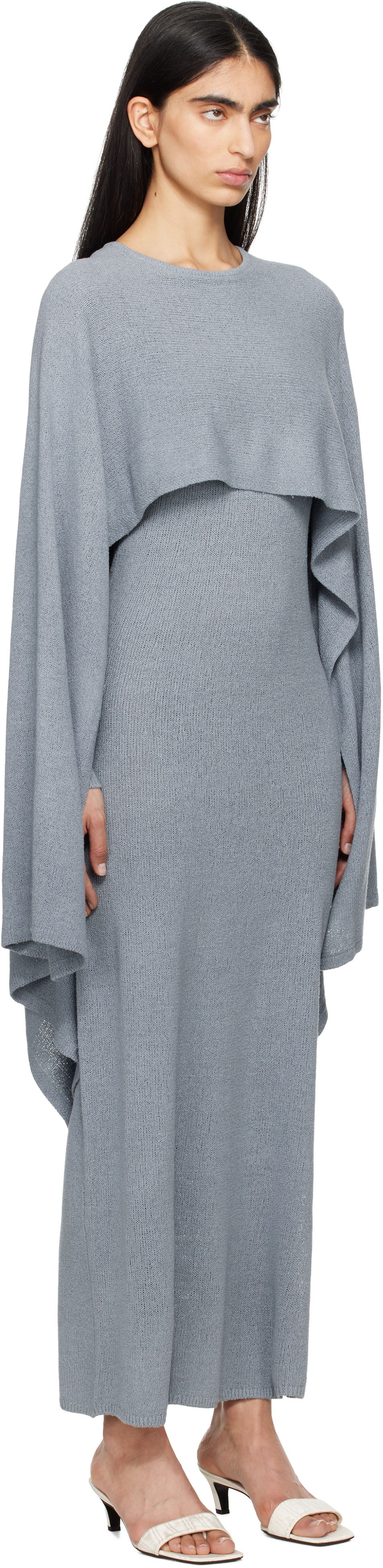 Šaty TOTEME TOTEME Cape Knit Maxi Dress Šedá | 252-WRD0168-YA0156, 1