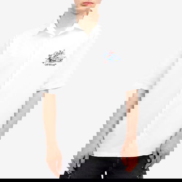Košeľa Off-White Off-White Fresco Arrow Poplin Bowling Shirt, Size Small Biela | OMGG013S25FAB0010187, 2