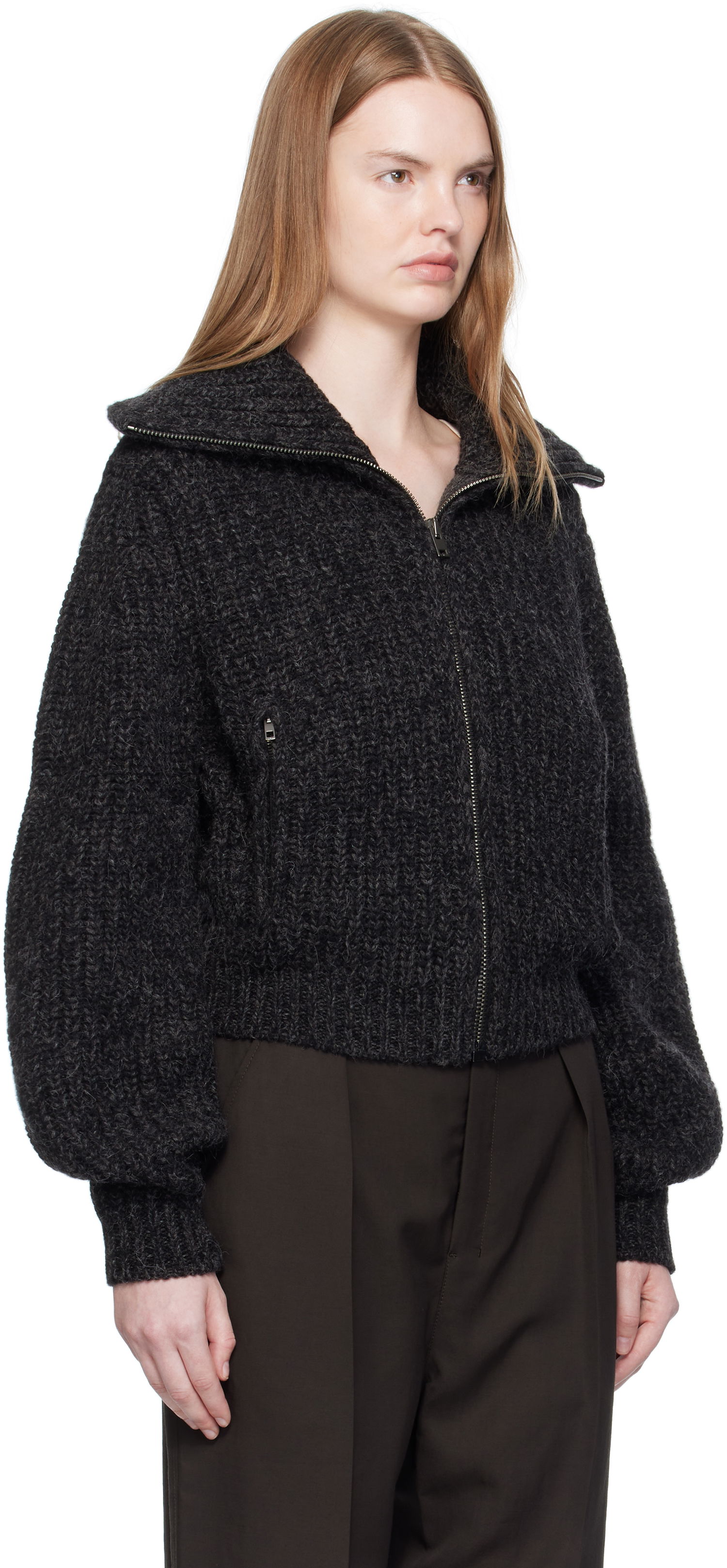 Sveter LEMAIRE LEMAIRE Zipped Knit Cardigan Šedá | OW1186 LK1029, 1