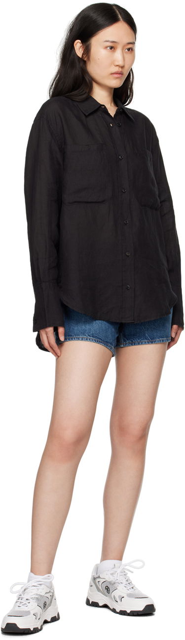 Košeľa Anine Bing ANINE BING Dante Linen Shirt Čierna | A-07-4836-BLK26, 3
