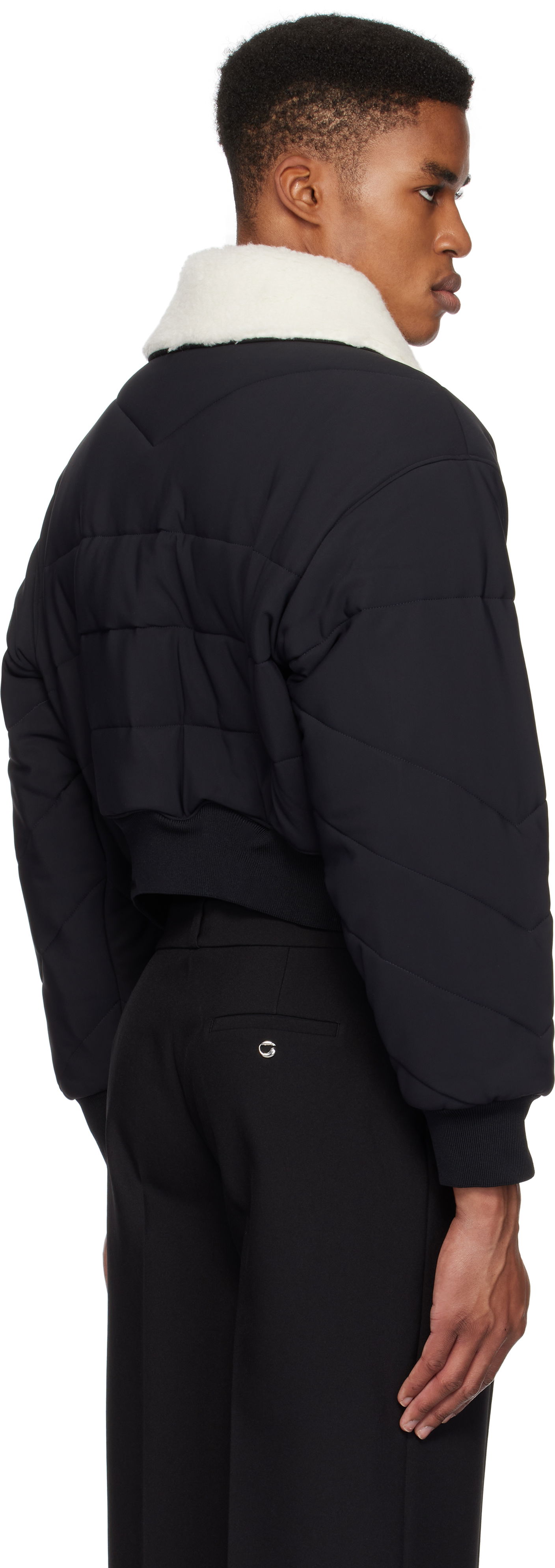 C+ Shearling Collar Bomber Jacket