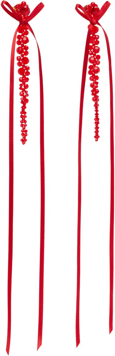 Náušnice Simone Rocha Simone Rocha Bow Ribbon Drip Earrings Ružová | ERG410S 0903, 4