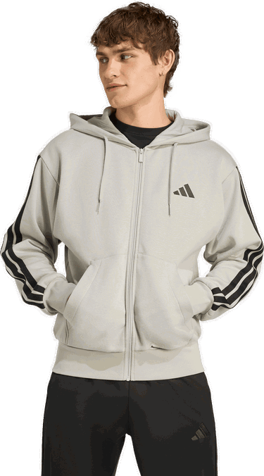 Mikina adidas Performance Sportswear Essentials Three Stripes Full-Zip Fleece Hoodie Béžová | jx0747, 2