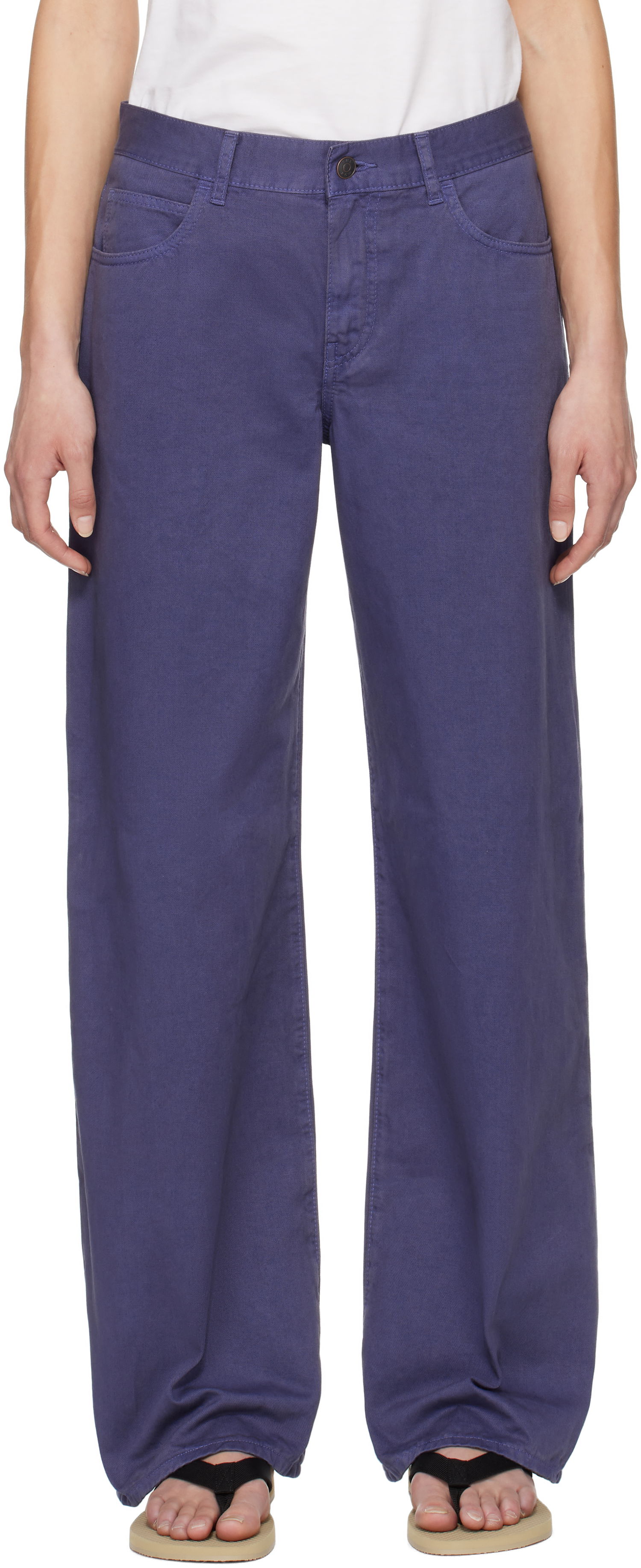 Nohavice The Row The Row Eglitta Wide-Leg Jeans Fialová | 6525-W3723, 0