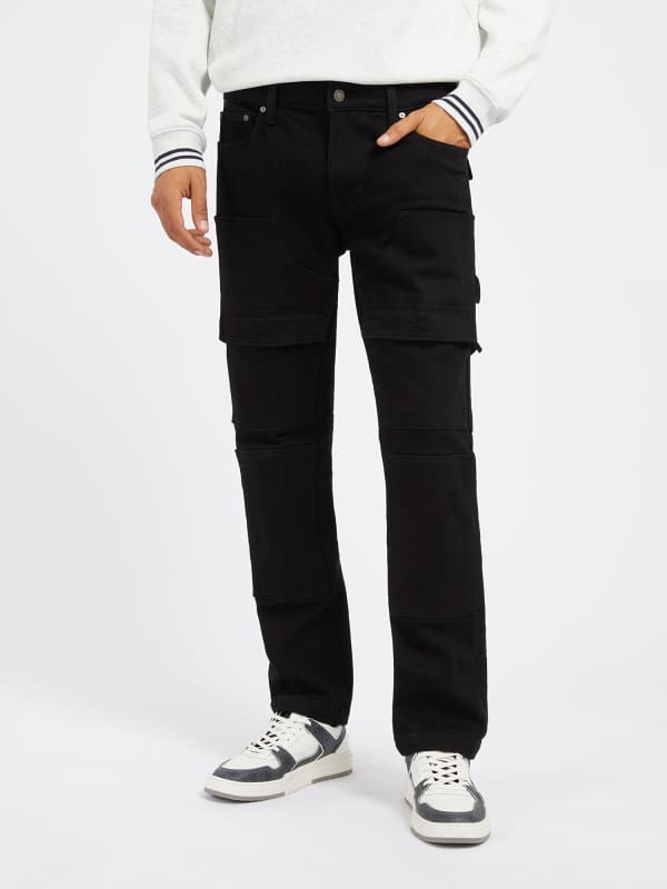 Džínsy GUESS Mid Rise Cargo Denim Pant Čierna | M4RAR4D58I0, 0