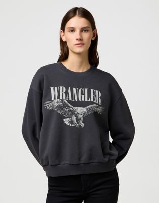 Mikina Wrangler Oversized Eagle Graphic Sweatshirt XS Šedá | 112370776:XS, 0