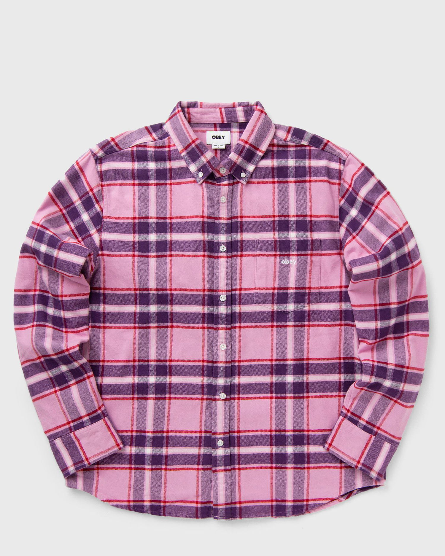 Košeľa OBEY Woven Long Sleeve Shirt Ružová | 181200393-MLM, 0